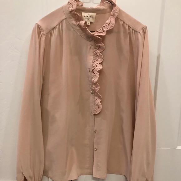 Sezane Chlo Shirt Powder Pink - Size 12 - Picture 2 of 3